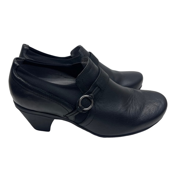 Abeo B.I.O SYSTEM Raine Black Leather Comfortable Mule Clog Heel Shoes Size 7.5 - Picture 3 of 10